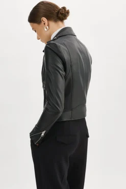 Femme LAMARQUE DONNA Veste Moto Signature En Cuir