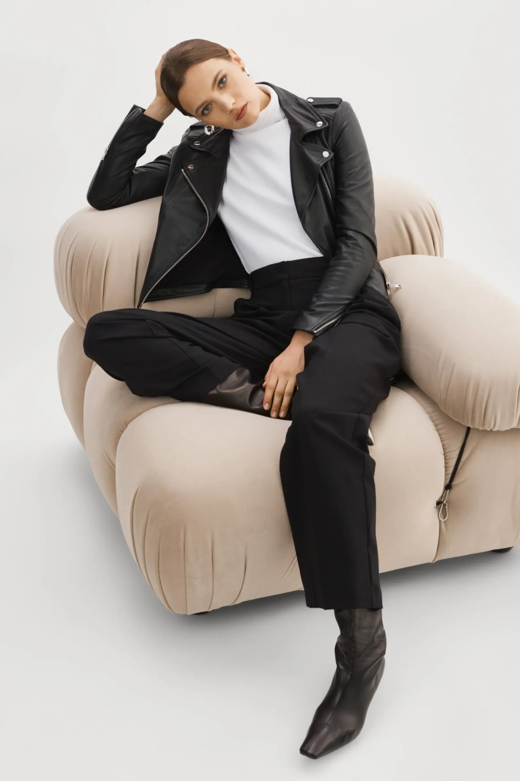 Femme LAMARQUE DONNA Veste Moto Signature En Cuir