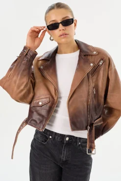 Femme LAMARQUE DYLAN | 80's Leather Biker Jacket