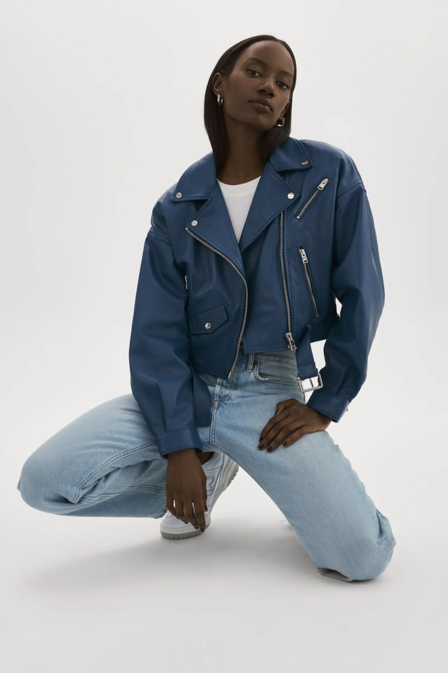 Femme LAMARQUE DYLAN | Veste De Motard En Cuir Des Années 80