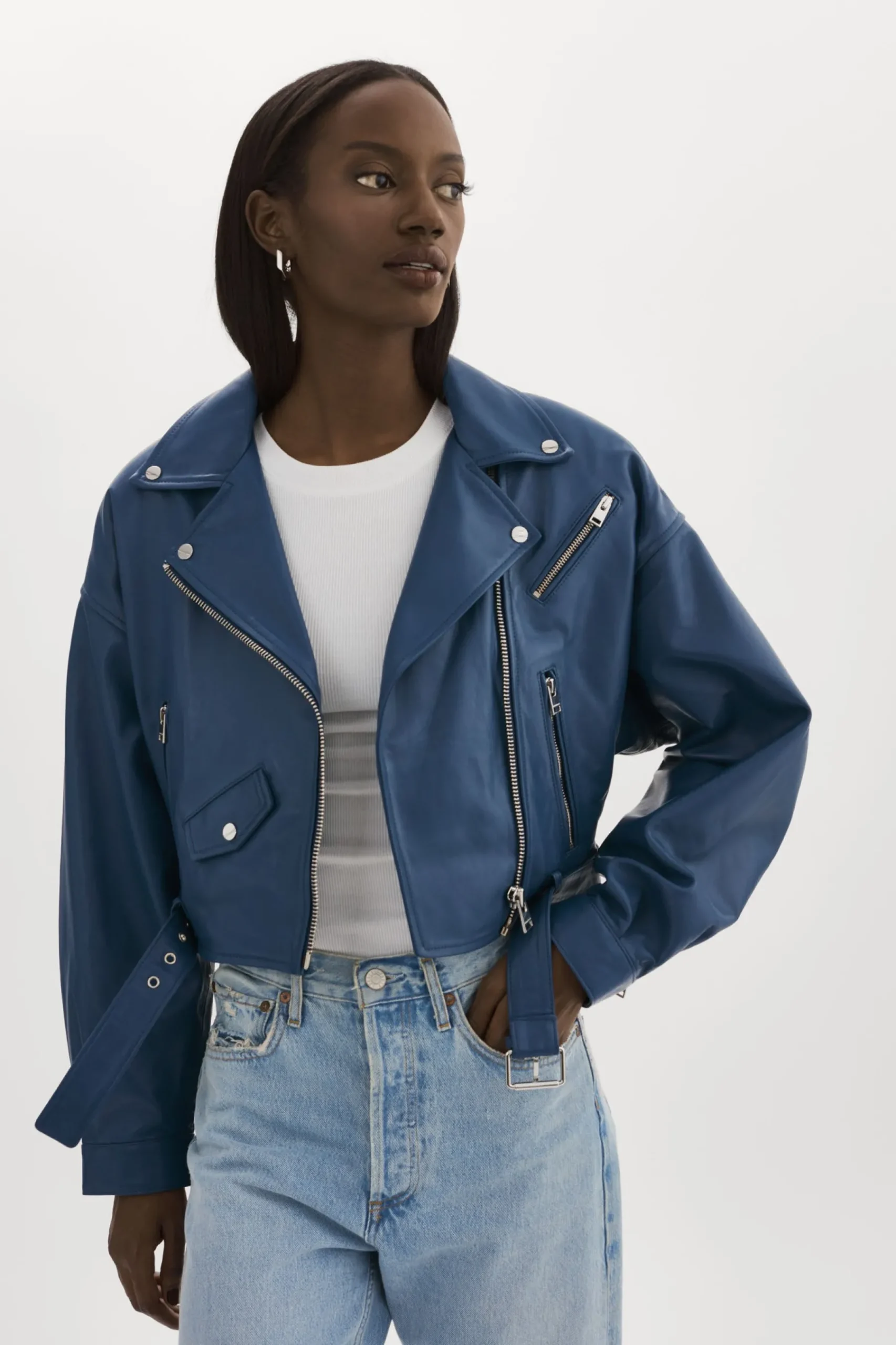 Femme LAMARQUE DYLAN | Veste De Motard En Cuir Des Années 80