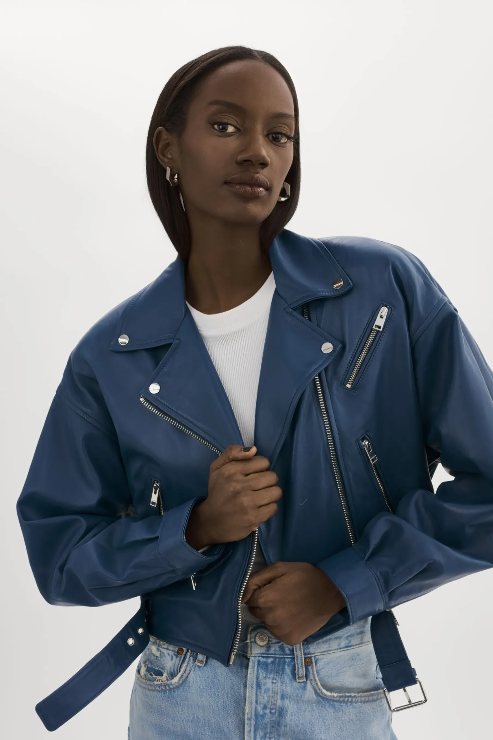 Femme LAMARQUE DYLAN | Veste De Motard En Cuir Des Années 80