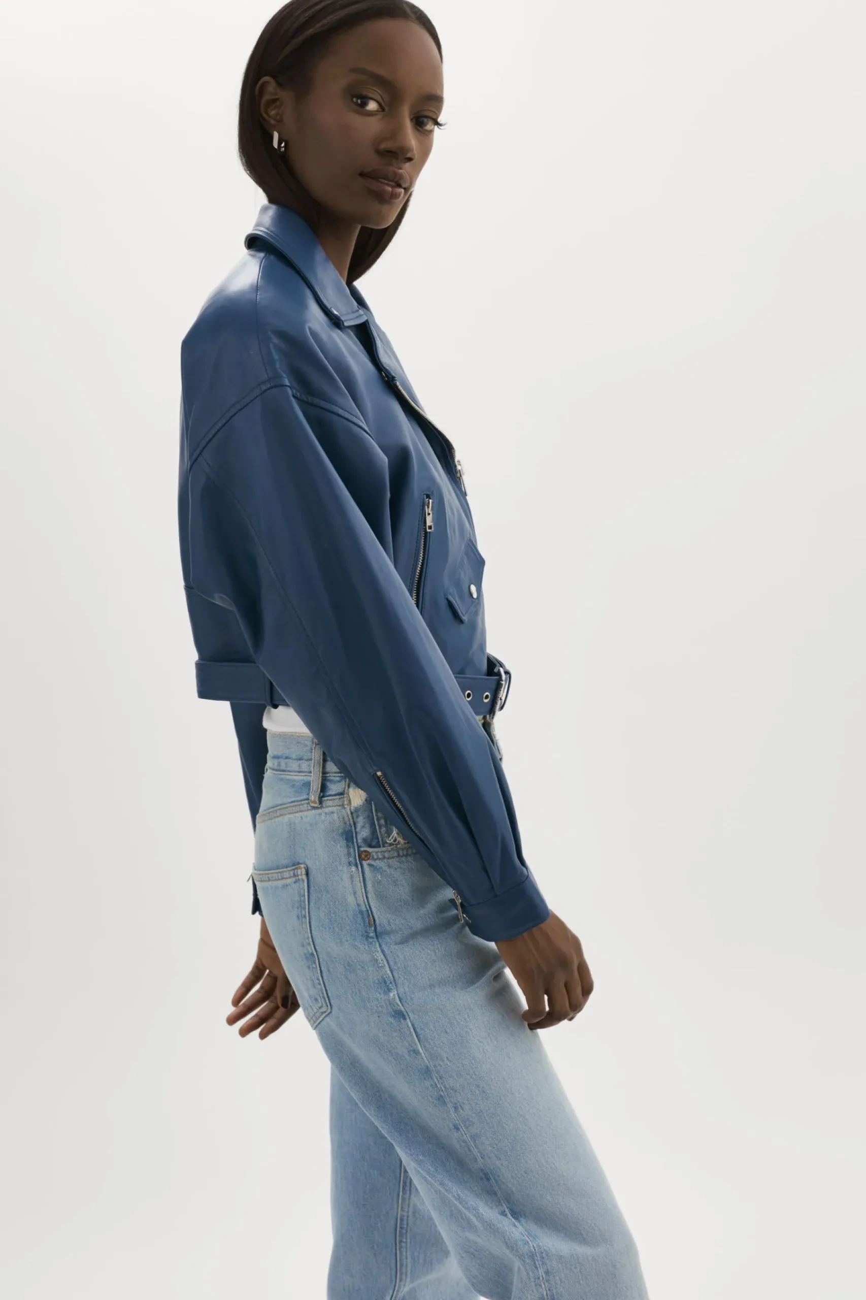 Femme LAMARQUE DYLAN | Veste De Motard En Cuir Des Années 80
