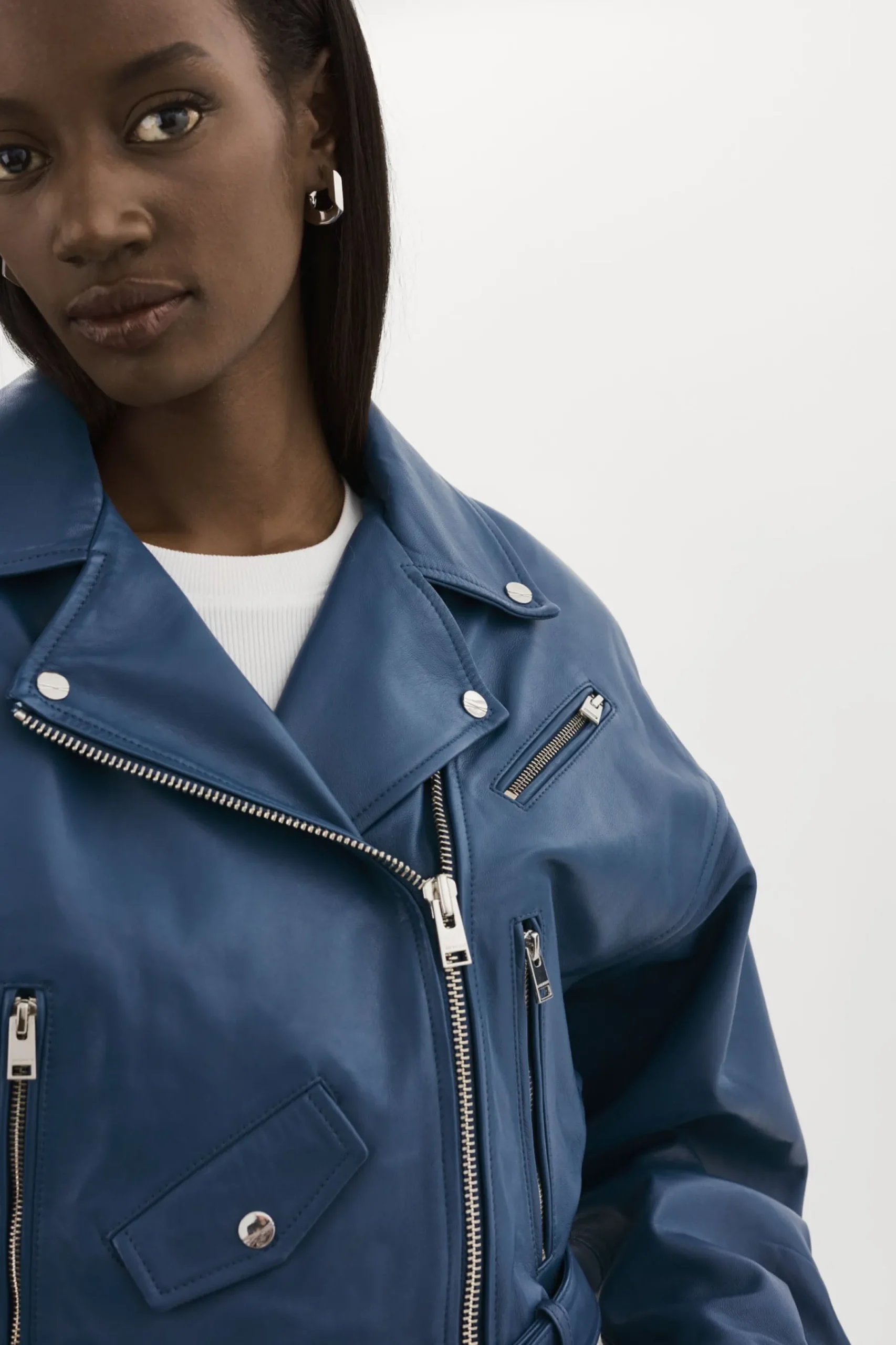 Femme LAMARQUE DYLAN | Veste De Motard En Cuir Des Années 80