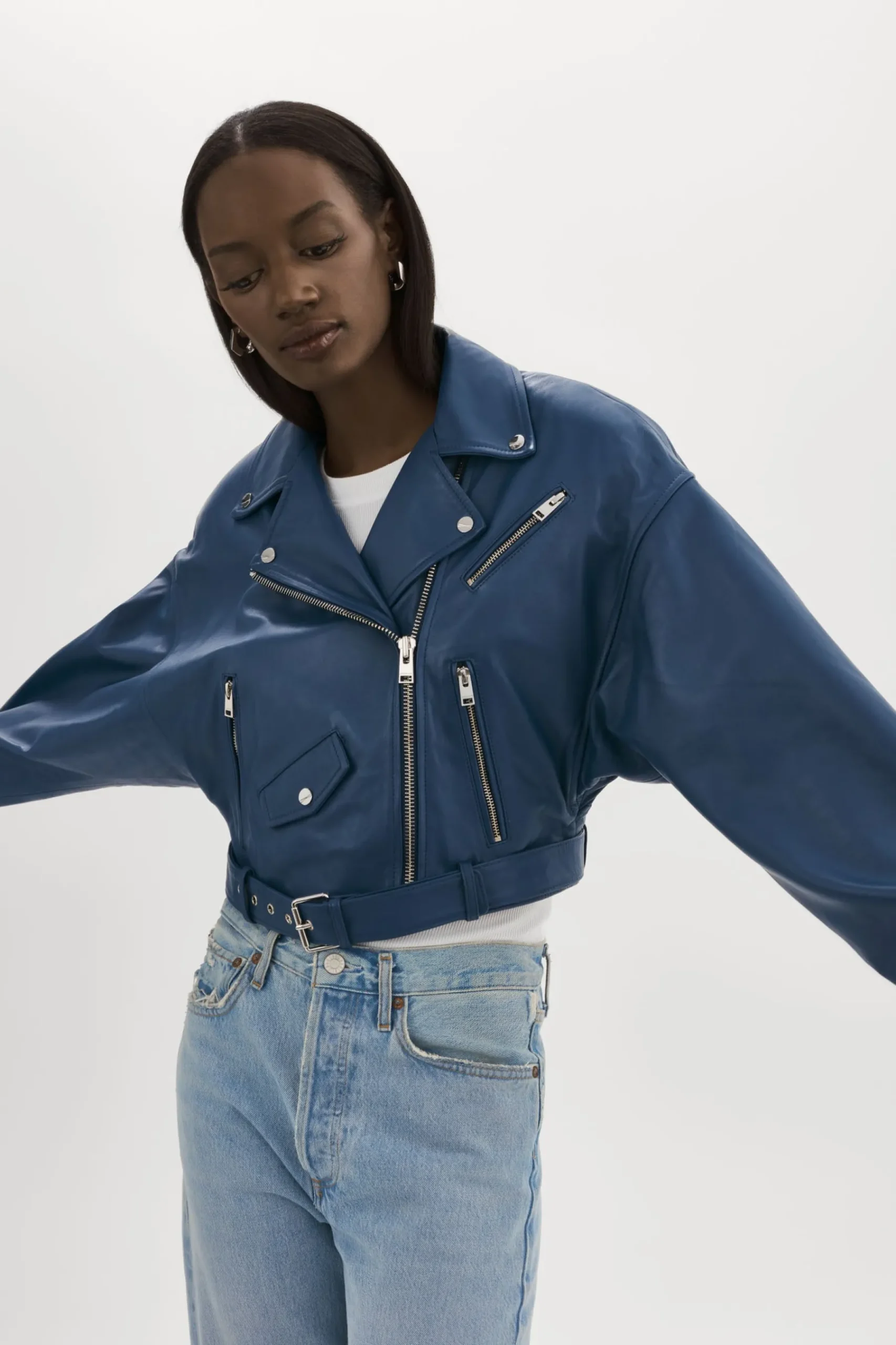 Femme LAMARQUE DYLAN | Veste De Motard En Cuir Des Années 80