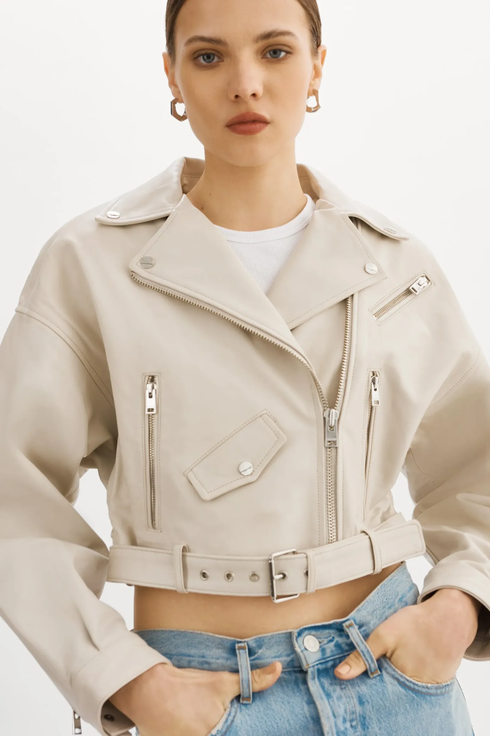 Femme LAMARQUE DYLAN Veste En Cuir à épaules Matelassé