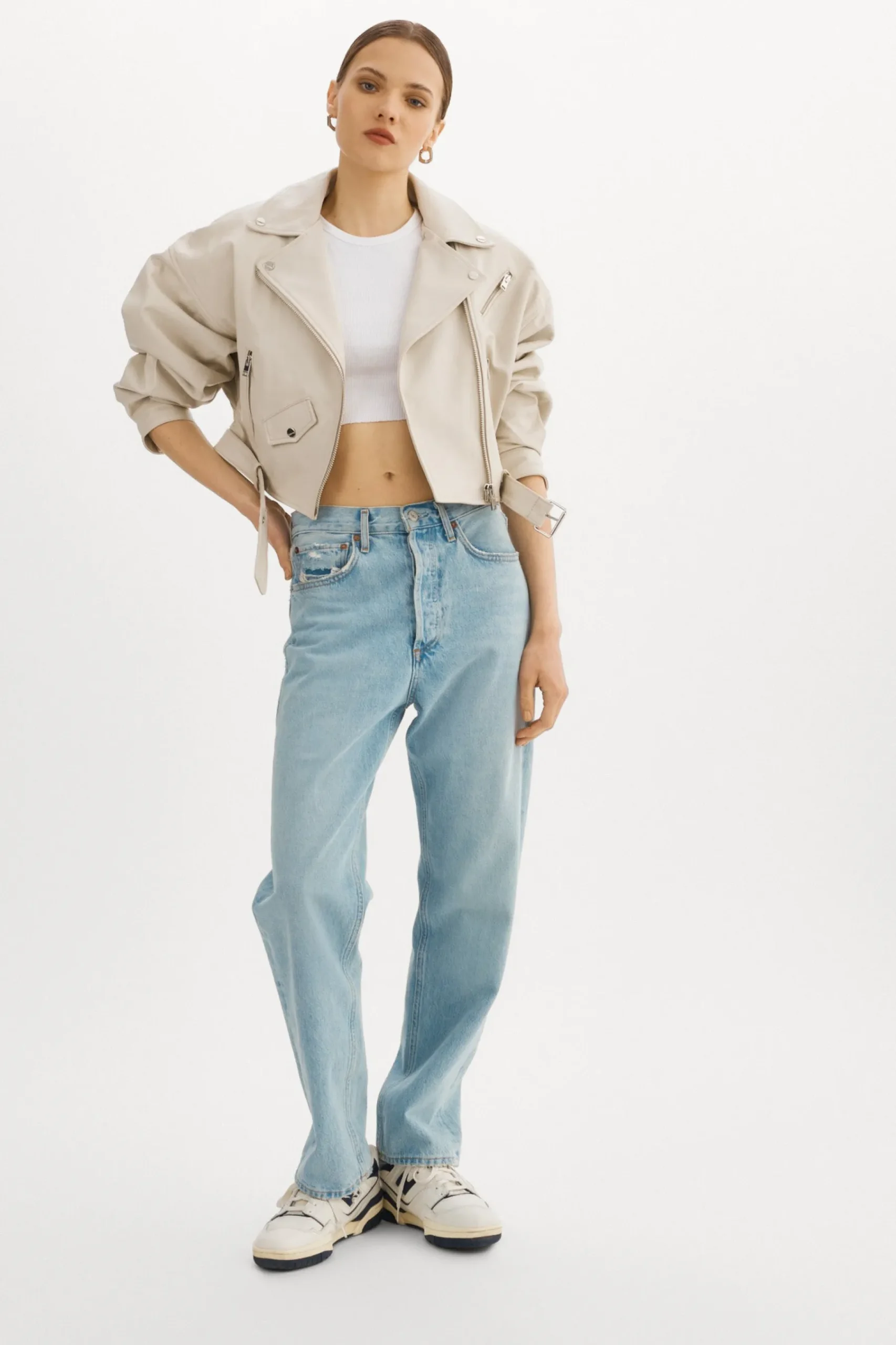 Femme LAMARQUE DYLAN Veste En Cuir à épaules Matelassé