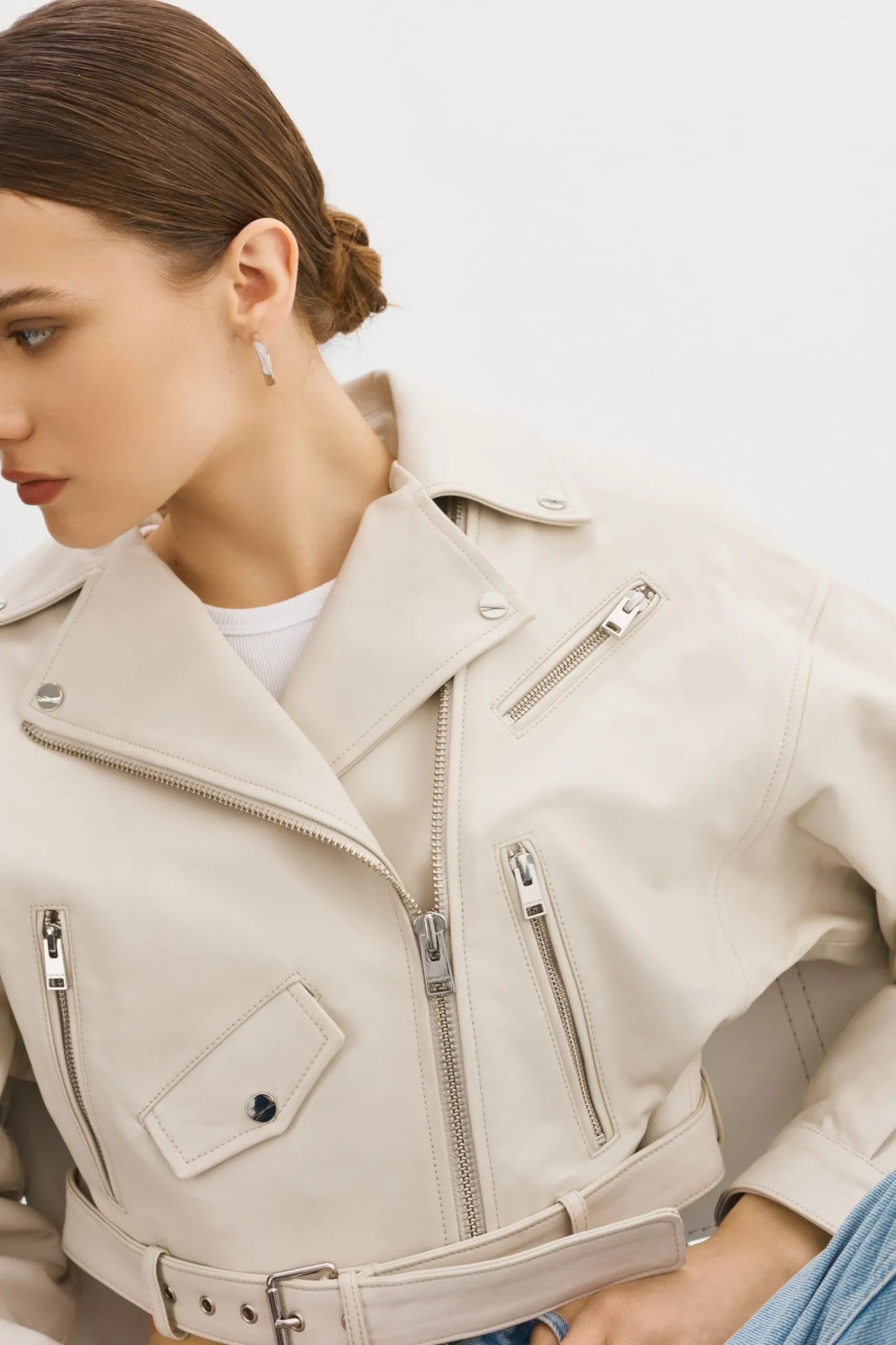 Femme LAMARQUE DYLAN Veste En Cuir à épaules Matelassé