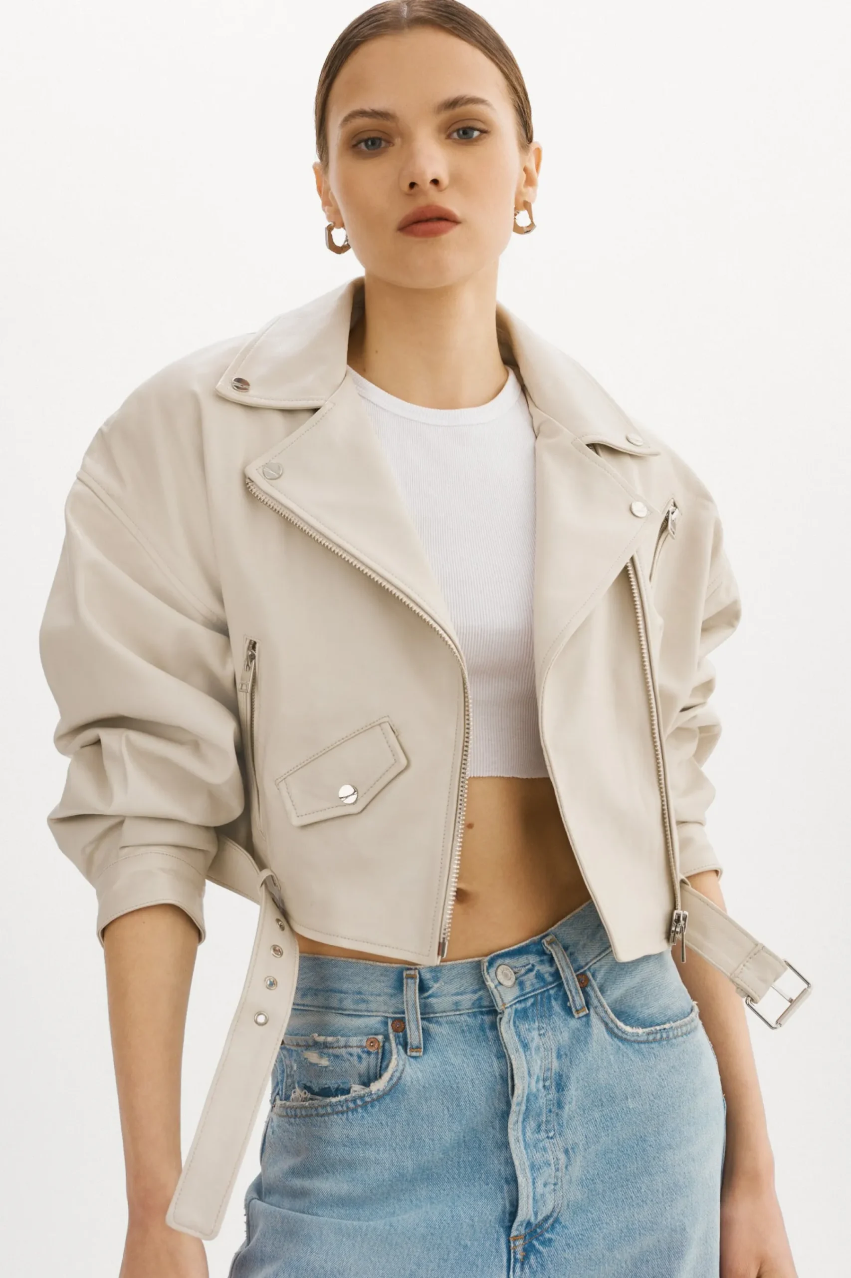 Femme LAMARQUE DYLAN Veste En Cuir à épaules Matelassé
