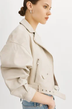 Femme LAMARQUE DYLAN Veste En Cuir à épaules Matelassé