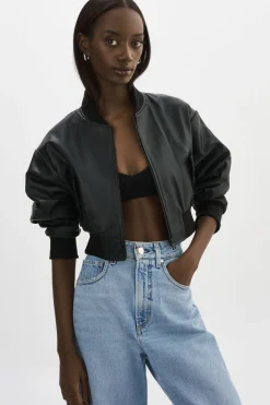 Femme LAMARQUE EVELIN | Bomber Court En Similicuir