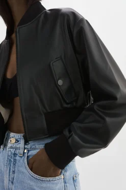 Femme LAMARQUE EVELIN | Bomber Court En Similicuir