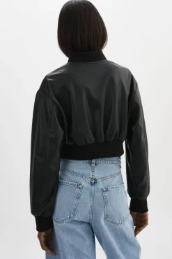 Femme LAMARQUE EVELIN | Bomber Court En Similicuir