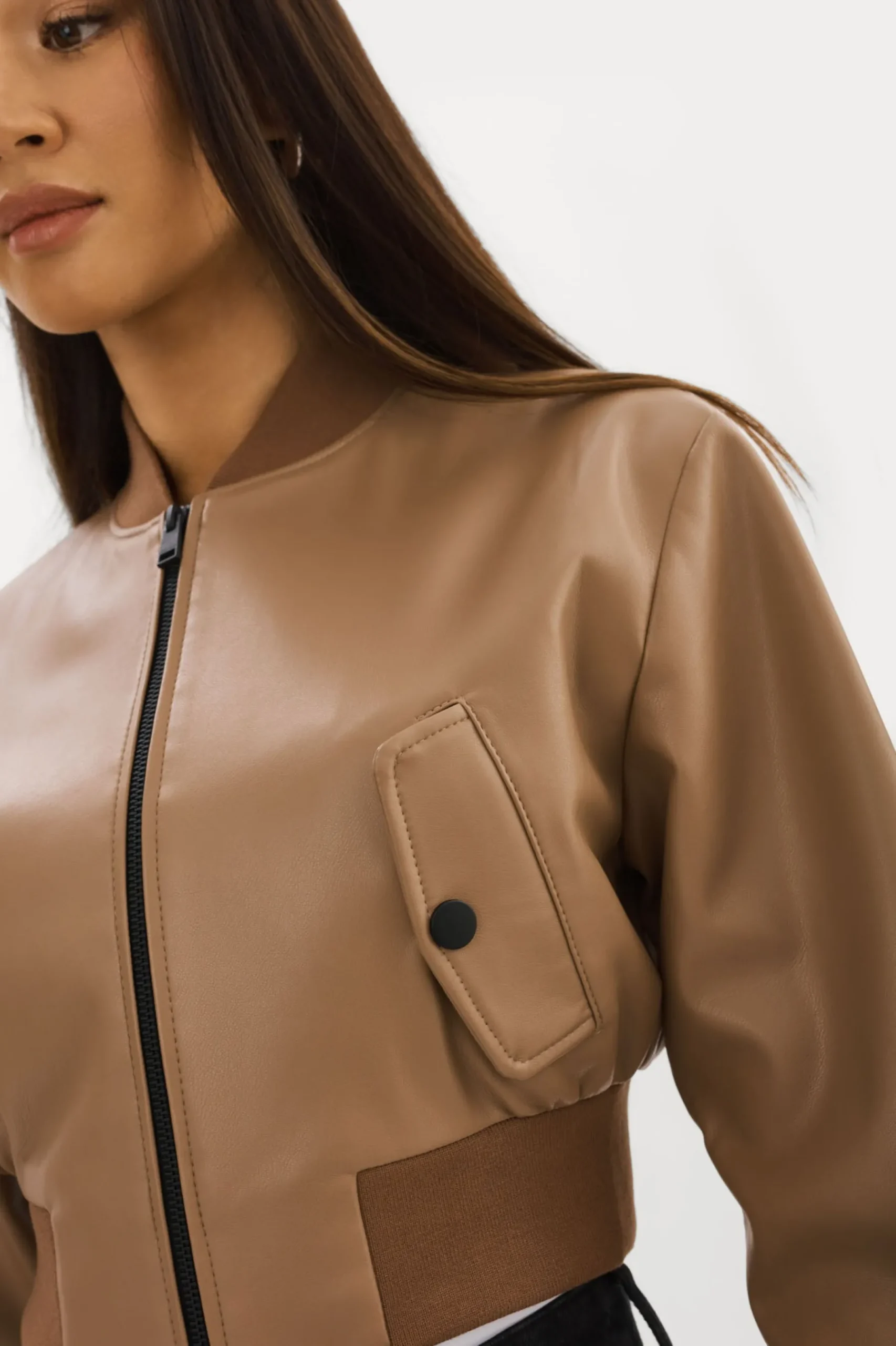 Femme LAMARQUE EVELIN | Bomber Court En Similicuir