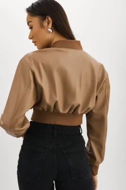 Femme LAMARQUE EVELIN | Bomber Court En Similicuir