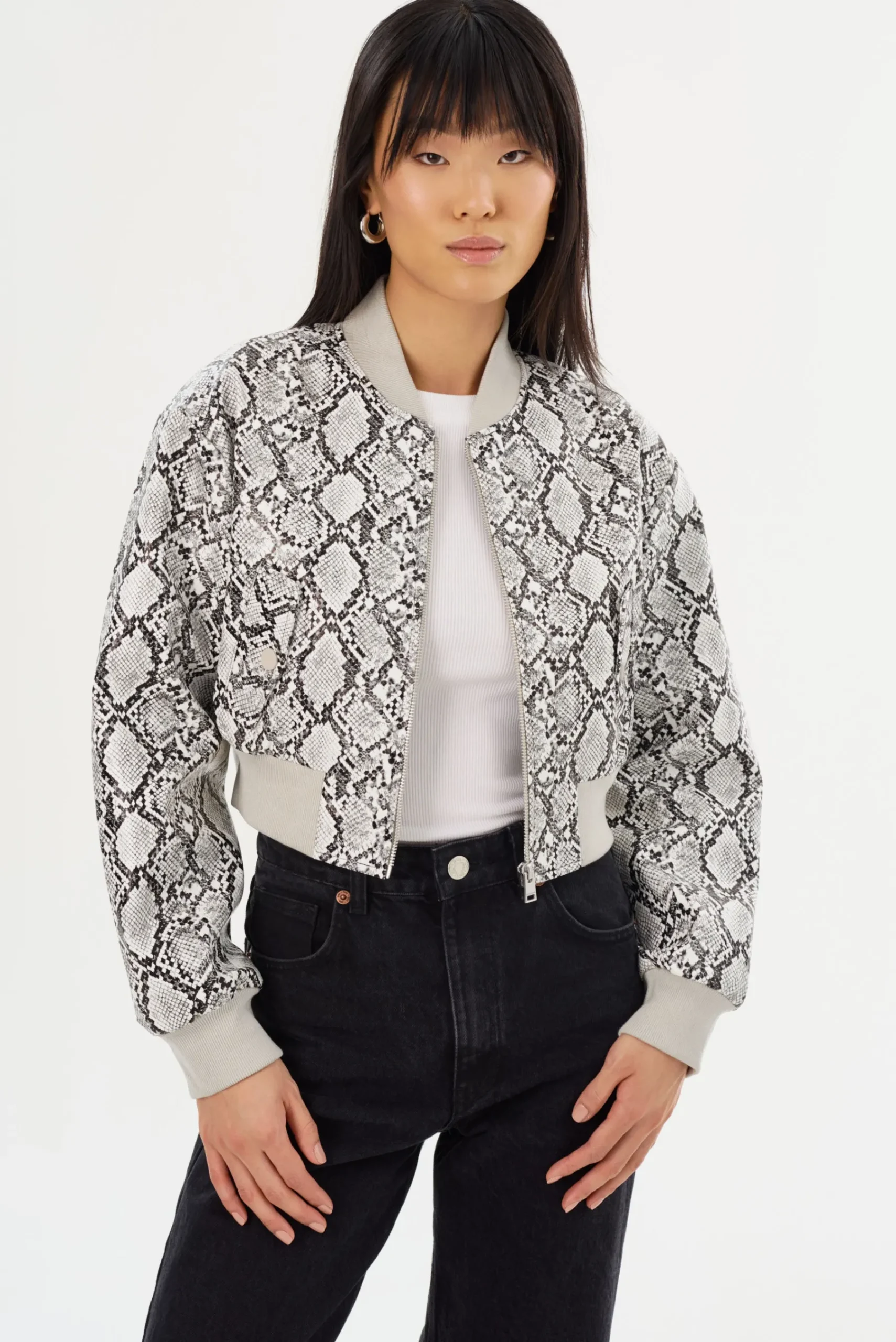 Femme LAMARQUE EVELIN | Bomber Court En Similicuir