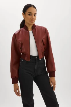 Femme LAMARQUE EVELIN | Bomber Court En Similicuir