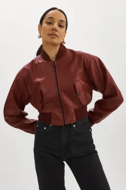 Femme LAMARQUE EVELIN | Bomber Court En Similicuir