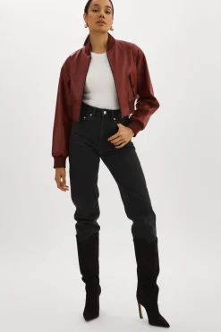 Femme LAMARQUE EVELIN | Bomber Court En Similicuir