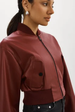 Femme LAMARQUE EVELIN | Bomber Court En Similicuir
