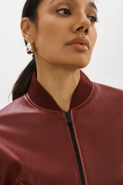 Femme LAMARQUE EVELIN | Bomber Court En Similicuir