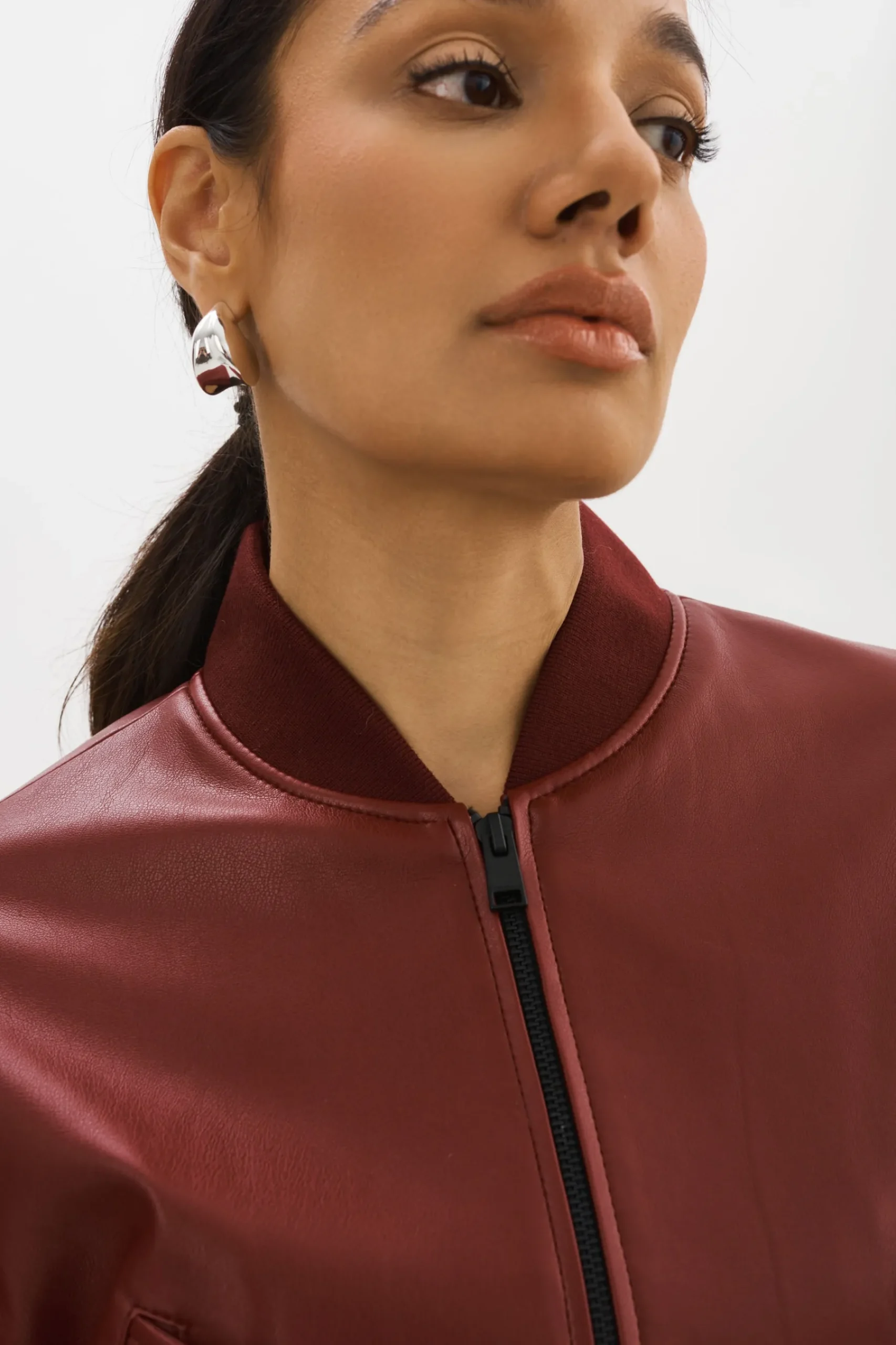Femme LAMARQUE EVELIN | Bomber Court En Similicuir