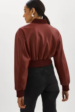 Femme LAMARQUE EVELIN | Bomber Court En Similicuir