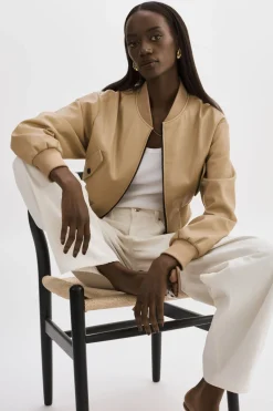 Femme LAMARQUE EVELIN | Bomber Court En Similicuir