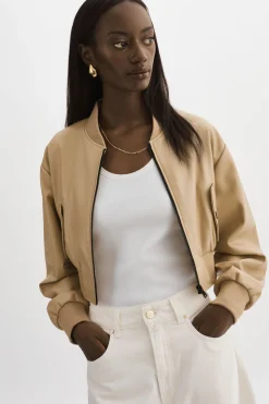 Femme LAMARQUE EVELIN | Bomber Court En Similicuir