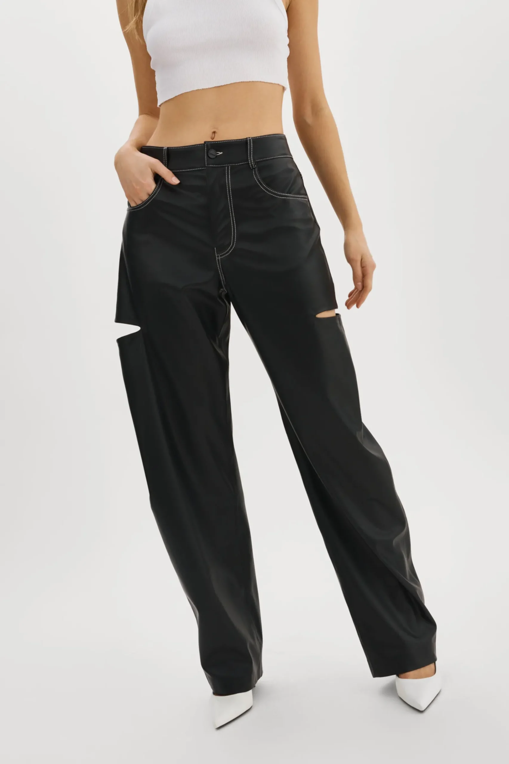 Femme LAMARQUE FALEEN | Pantalon Ample En Similicuir