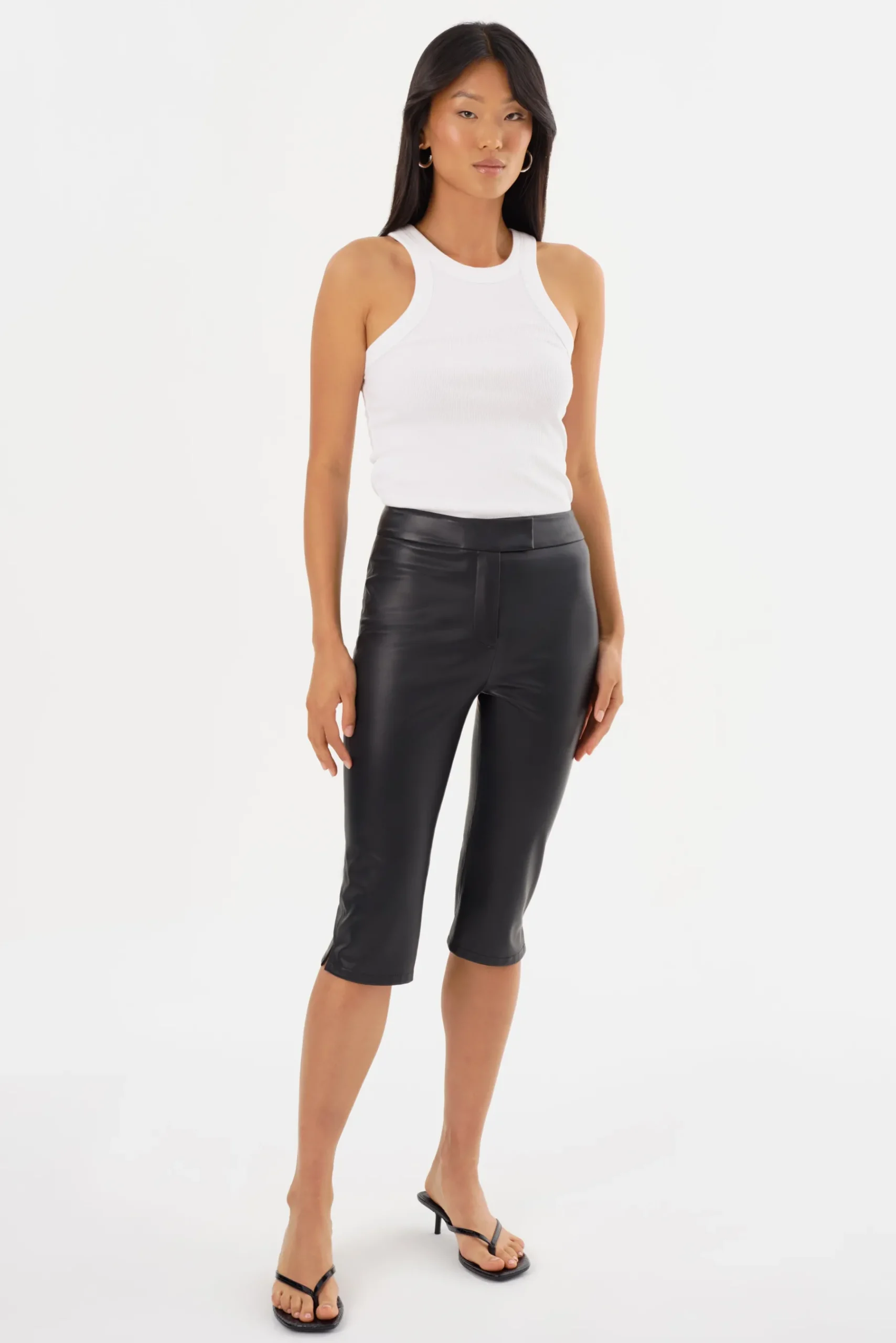Femme LAMARQUE FAYA | Pantalon Capri En Similicuir
