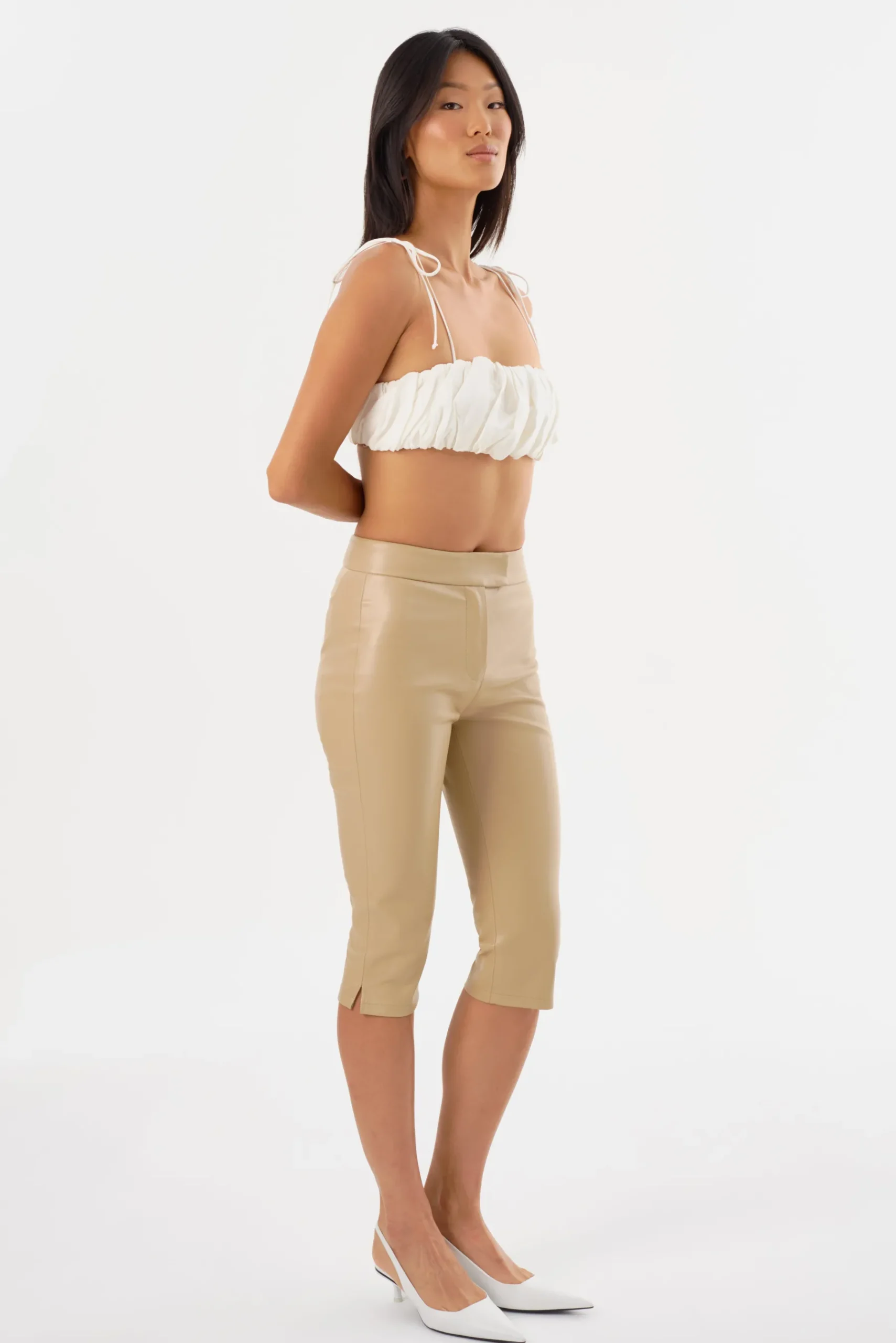 Femme LAMARQUE FAYA | Pantalon Capri En Similicuir