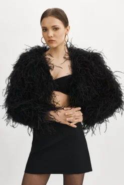 Femme LAMARQUE HALLIE Veste En Plumes D'autruche