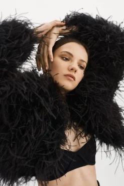 Femme LAMARQUE HALLIE Veste En Plumes D'autruche