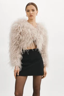 Femme LAMARQUE HALLIE Veste En Plumes D'autruche
