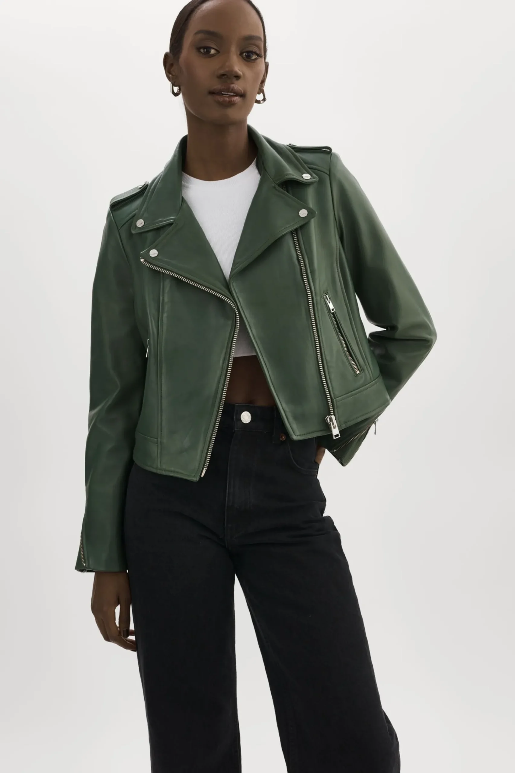 Femme LAMARQUE HOLY | Veste Moto En Cuir Avec Capuchon Amovible