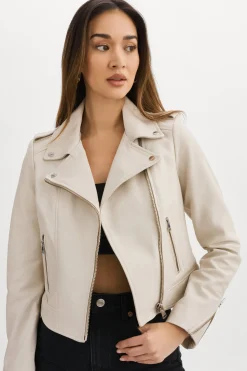 Femme LAMARQUE HOLY | Veste Moto En Cuir Avec Capuchon Amovible