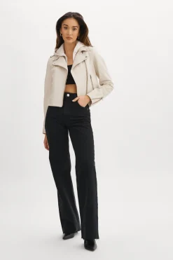 Femme LAMARQUE HOLY | Veste Moto En Cuir Avec Capuchon Amovible