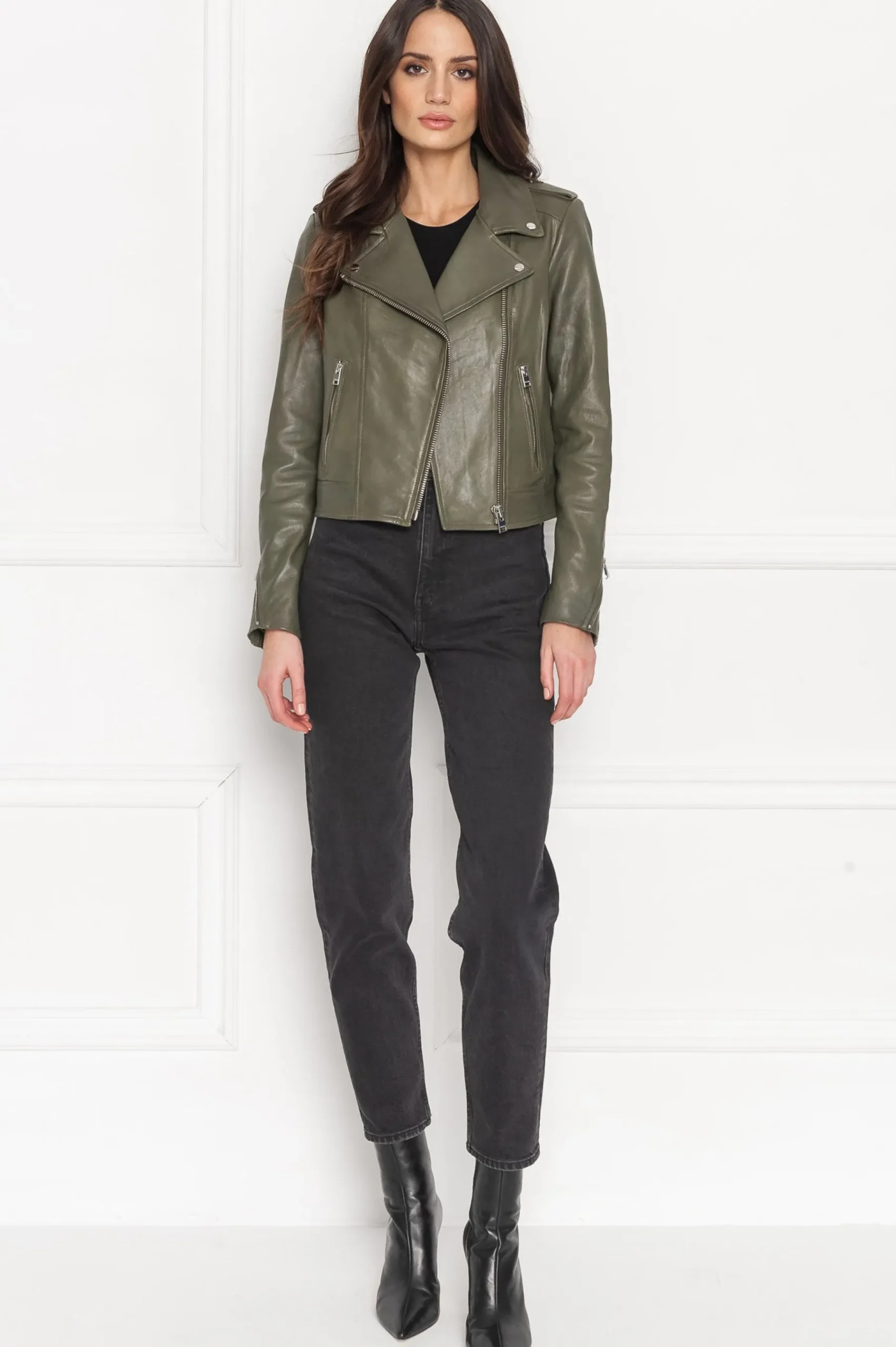 Femme LAMARQUE HOLY | Veste Moto En Cuir Avec Capuchon Amovible