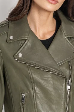 Femme LAMARQUE HOLY | Veste Moto En Cuir Avec Capuchon Amovible