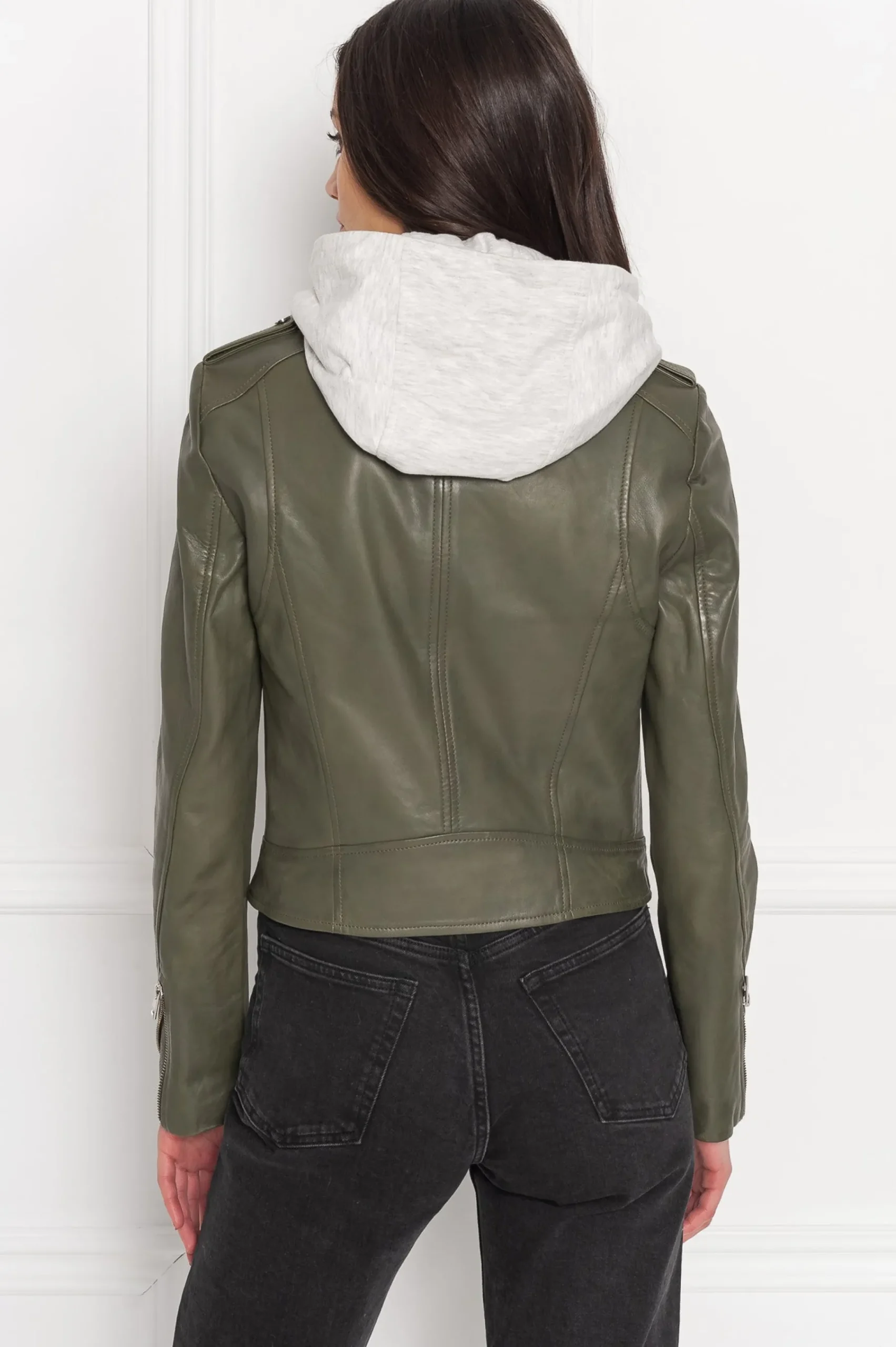 Femme LAMARQUE HOLY | Veste Moto En Cuir Avec Capuchon Amovible