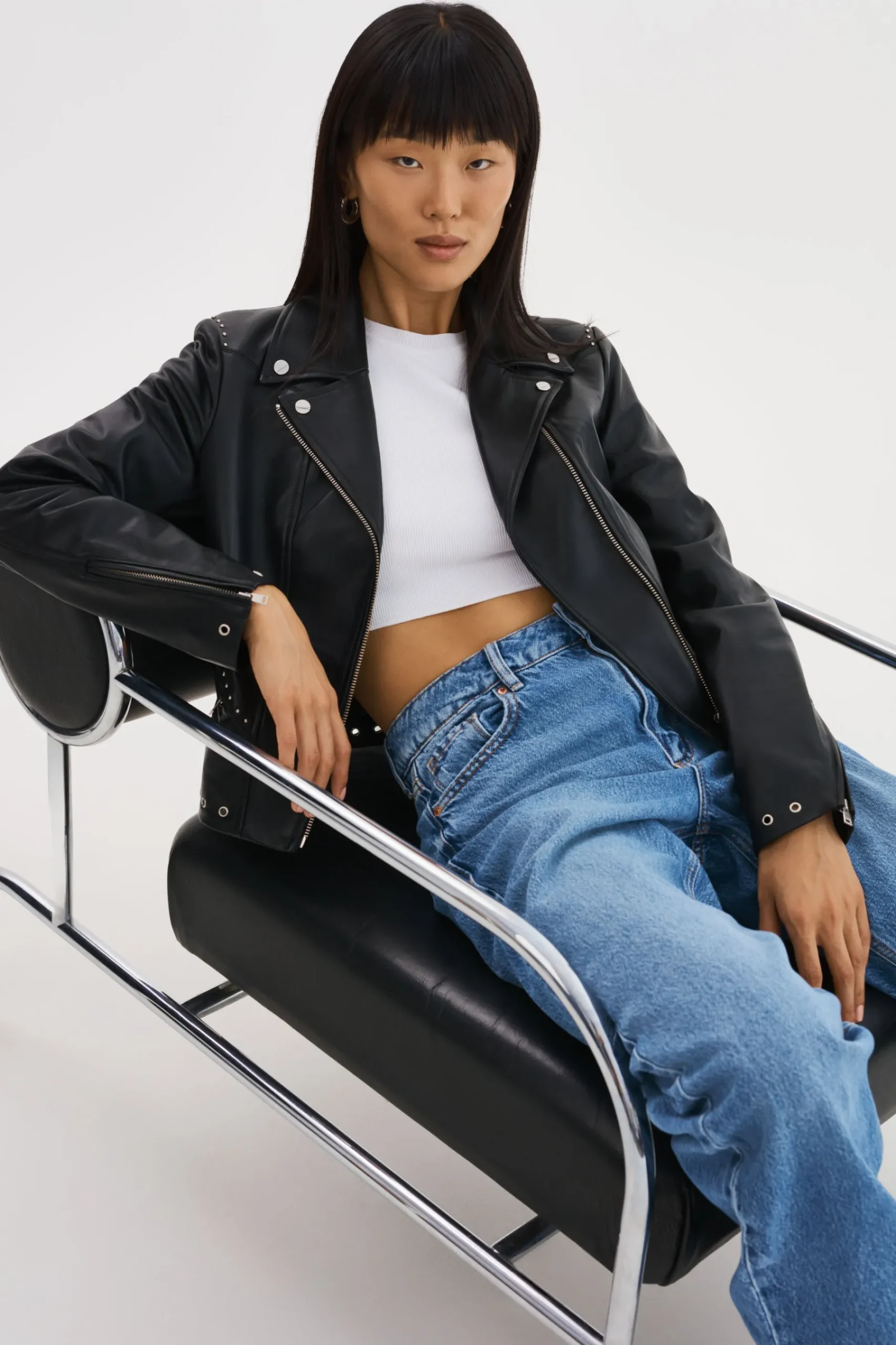 Femme LAMARQUE IDETTA | Veste De Motard En Cuir