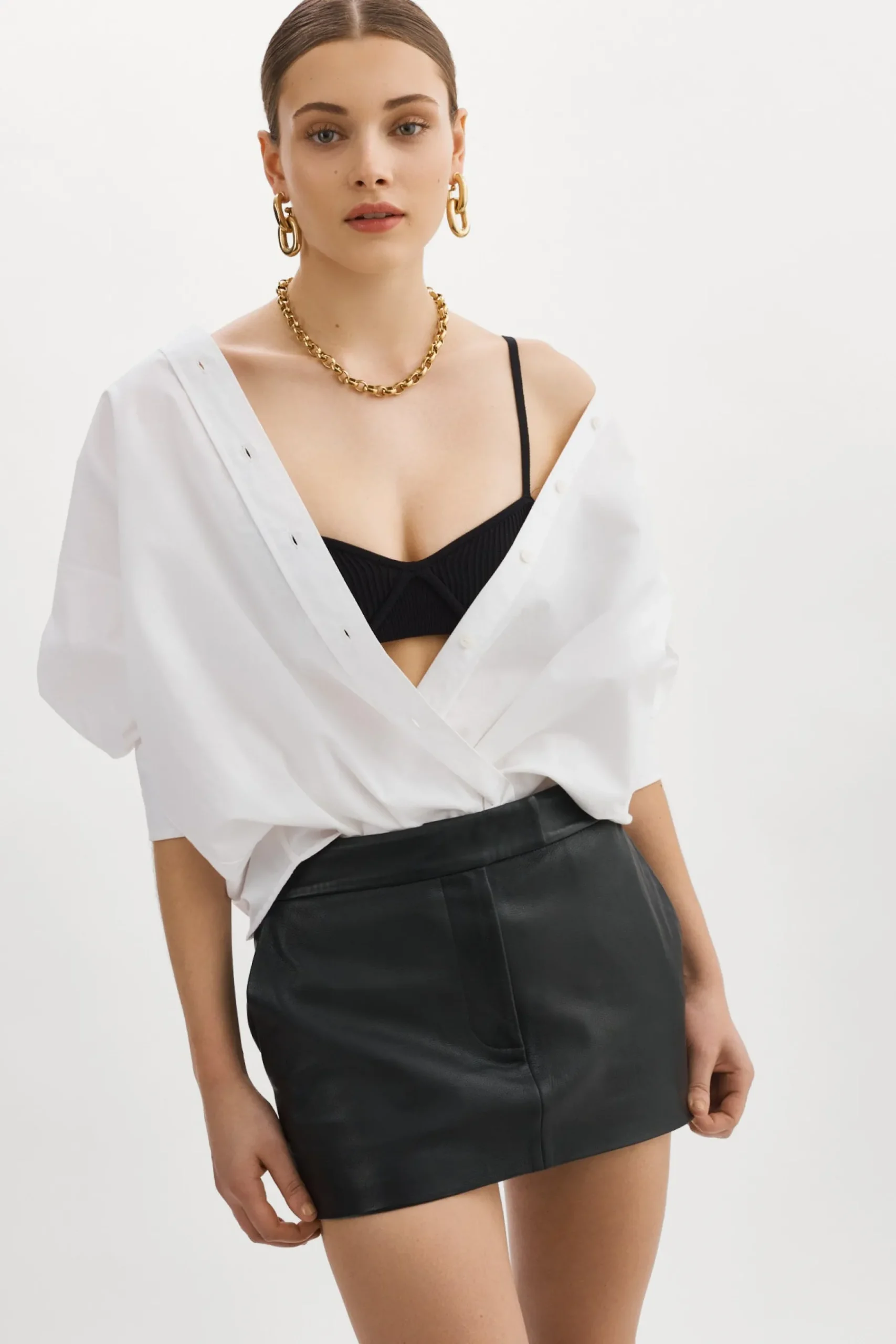 Femme LAMARQUE INAYA Micro Mini-jupe En Cuir