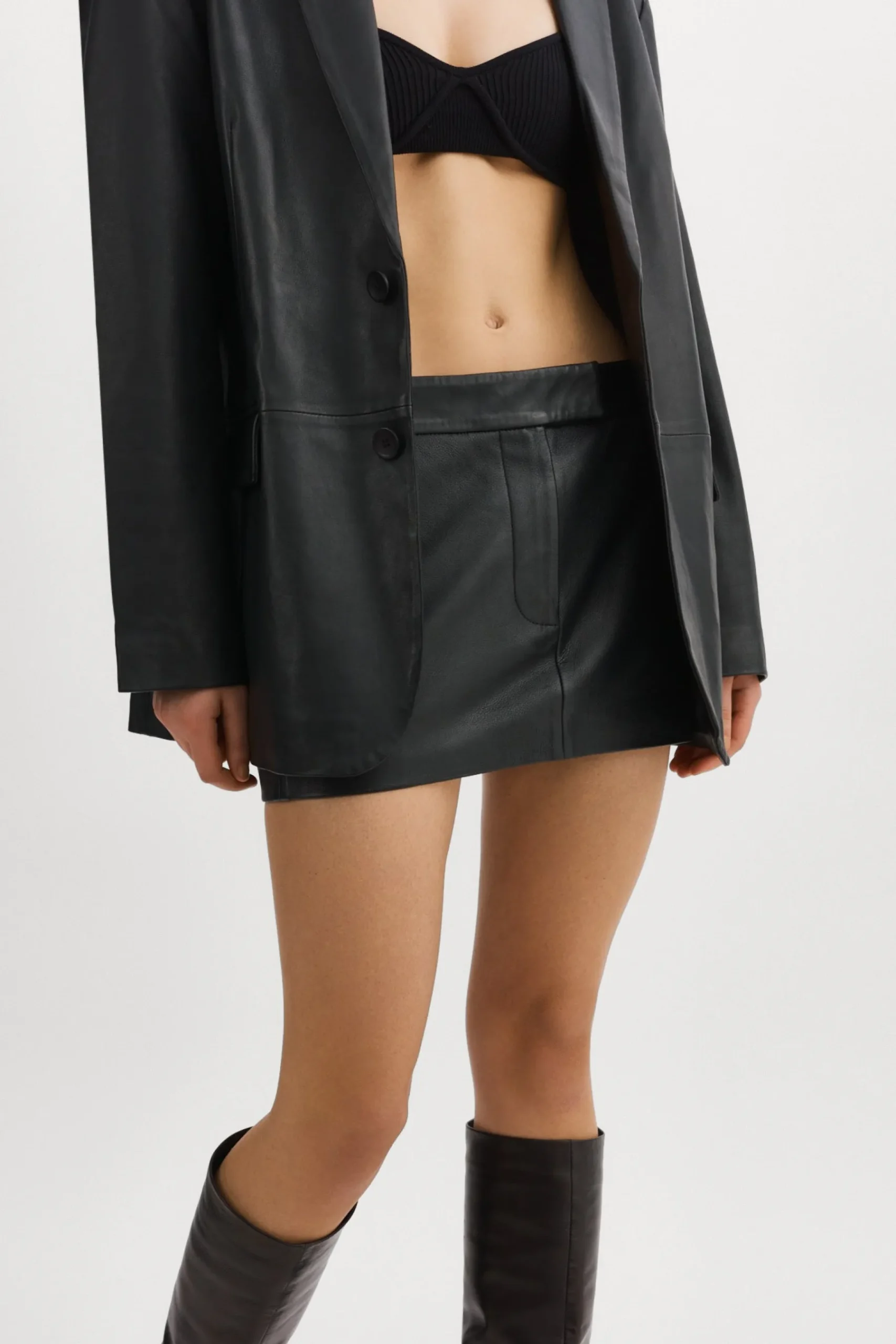 Femme LAMARQUE INAYA Micro Mini-jupe En Cuir