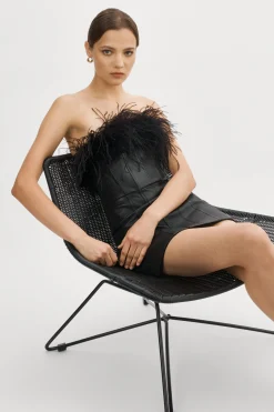 Femme LAMARQUE JACINDA Robe Bustier En Cuir