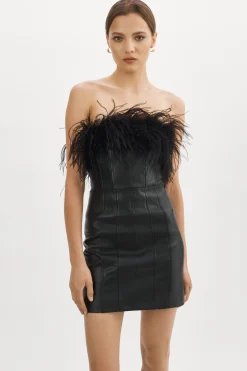 Femme LAMARQUE JACINDA Robe Bustier En Cuir