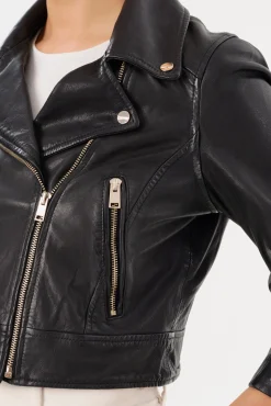 Femme LAMARQUE JANIKA | Veste Motard Courte En Cuir