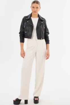Femme LAMARQUE JANIKA | Veste Motard Courte En Cuir