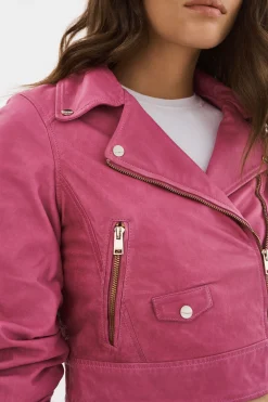 Femme LAMARQUE JANIKA | Veste Motard Courte En Cuir