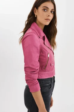 Femme LAMARQUE JANIKA | Veste Motard Courte En Cuir